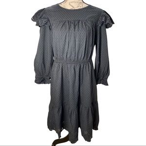 NWT Universal Thread Women’s Ruffle Long Sleeve Dress Black